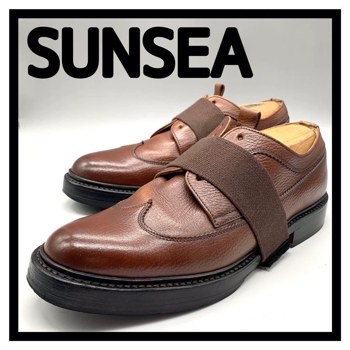 SUNSEA (サンシー) ドレスシューズ ウイングチップ レースアップ シボレザー 牛革 ブラウン 26cm 革靴 ドメスティック メンズ