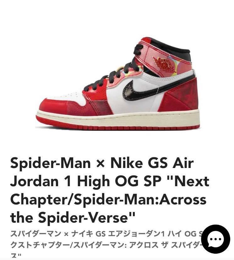 24.5cm Spider-Man × Nike GS Air Jordan 1 High OG SP スパイダーマン × ナイキ GS エアジョーダン1 ハイ OG SP ネクストチャプター