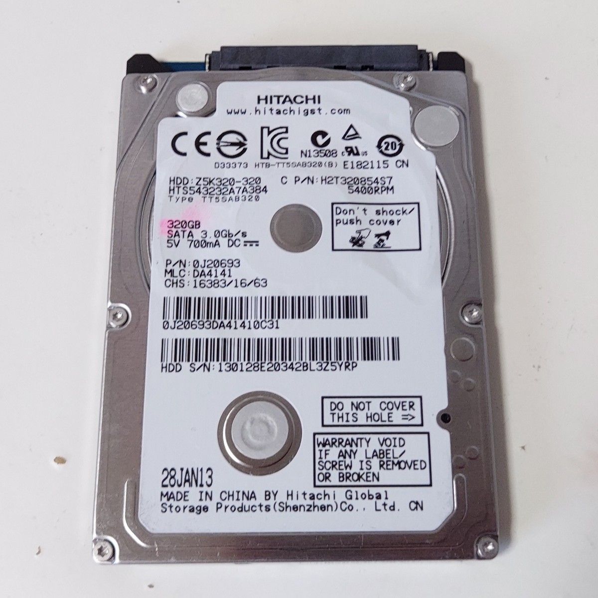 2.5 SATA HDD 320GB 日立 HITACHI