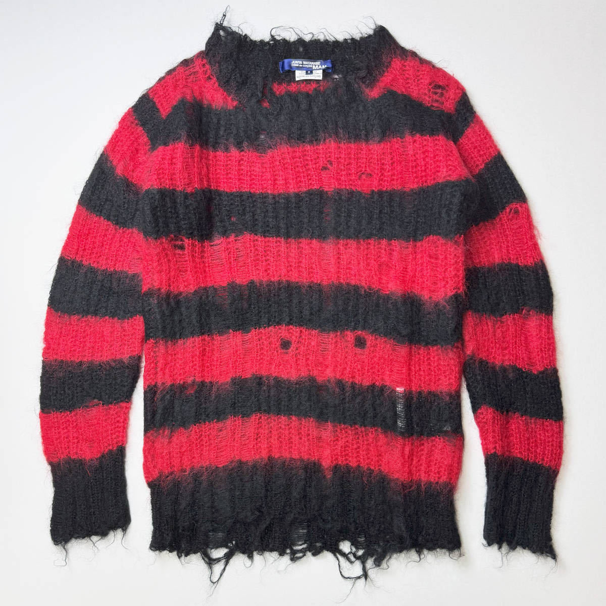 モヘア グランジ ニット セーター ボーダー JUNYA WATANABE MAN コムデギャルソン ジュンヤマン 14AW 2014AW Mohair Knit Sweater パンク_画像、説明文の転載・加工、編集利用禁止。