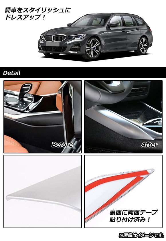 コンソールパネルカバー BMW 3シリーズ G20 2019年03月～ マットシルバー ABS樹脂製 左ハンドル車用 AP-IT782-MSI 入数：1セット(2個)_画像2