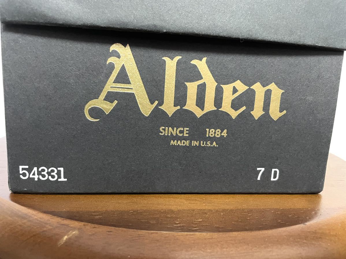 【極上！箱付き袋付き】オールデン ALDEN Vチップ コードバン ドレスシューズ 7インチ黒ブラック_画像10