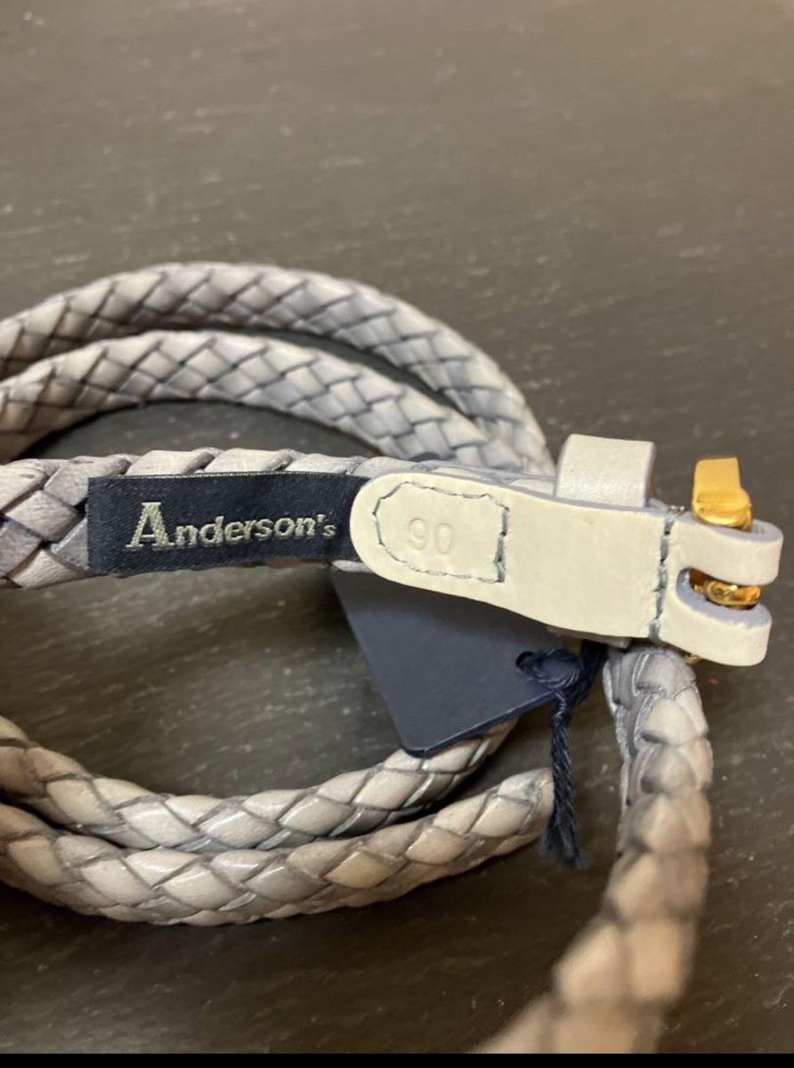 Anderson‘s メッシュベルト☆アンダーソンズ☆レザー☆ホワイト☆新品未使用_画像3