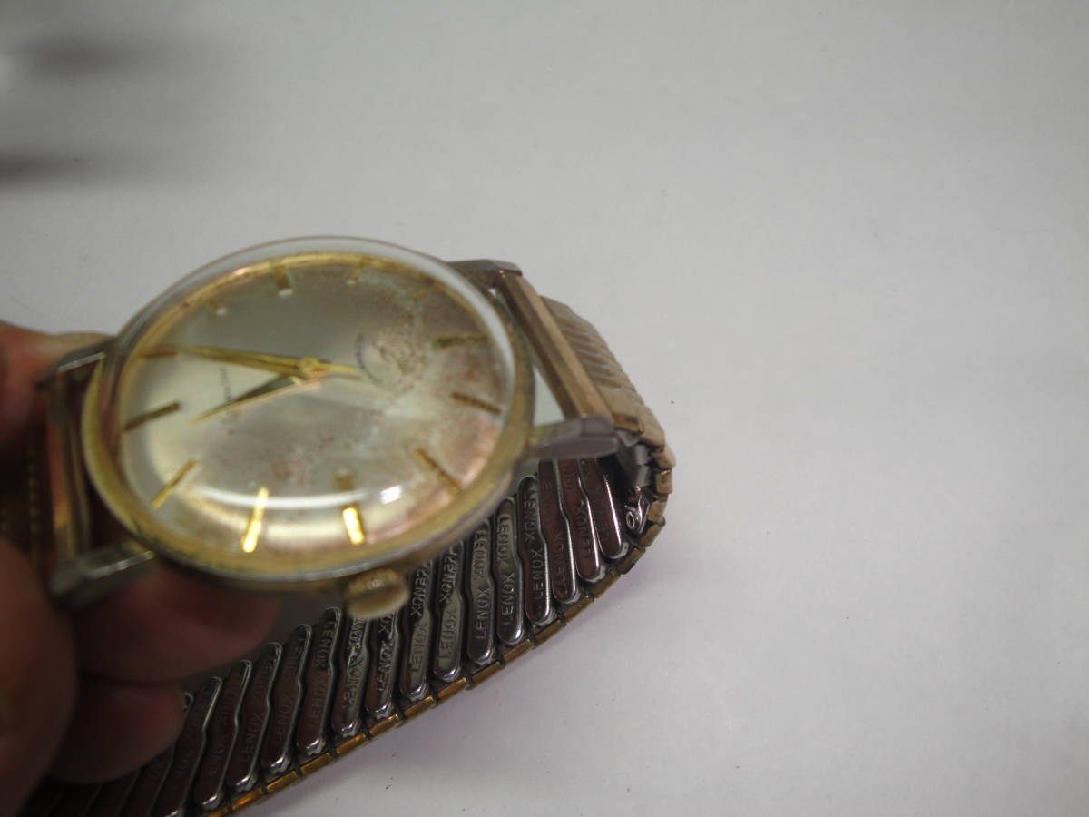 ◇手巻き男性用腕時計:ENICAR《3針/丸型/GOLD PLATED/直径約3.6㎝》◇送料420円,貴金属,アンティーク,レトロ,収集趣味,ジャンク品