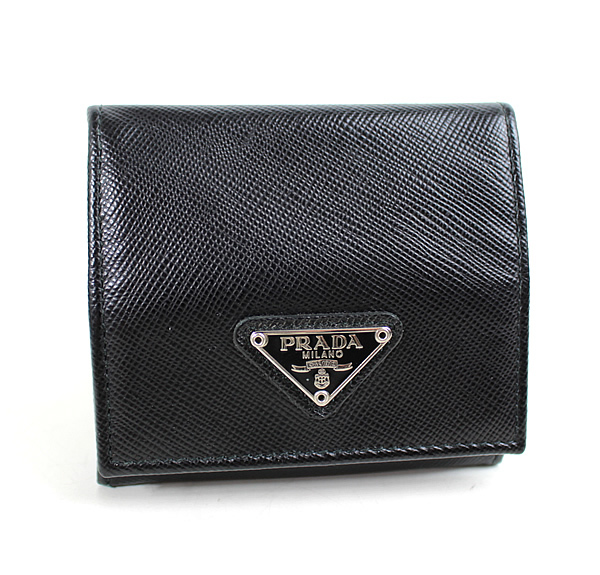 超高品質で人気の プラダ コインケース　小銭入れ NERO　ブラック　黒　極美品　PRADA r340 女性用財布
