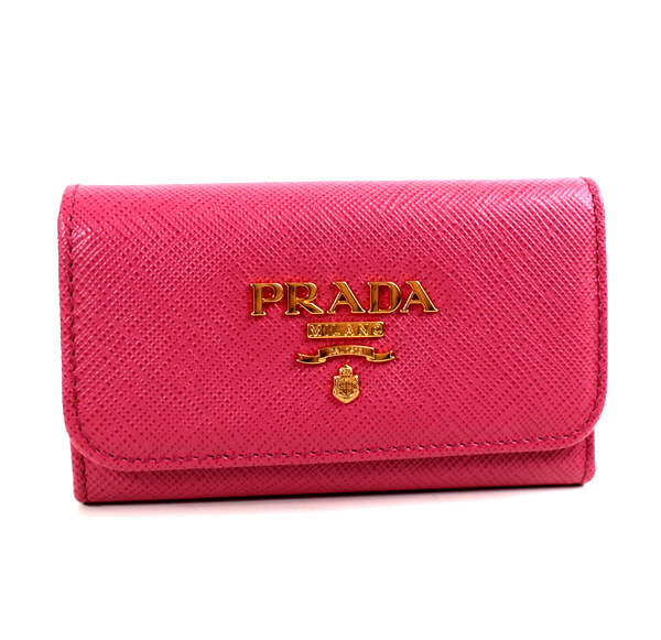 プラダ キーケース　6連キーケース　ピンク　新品同様 PEONIA　極美品　1PG222　PRADA r294_画像1