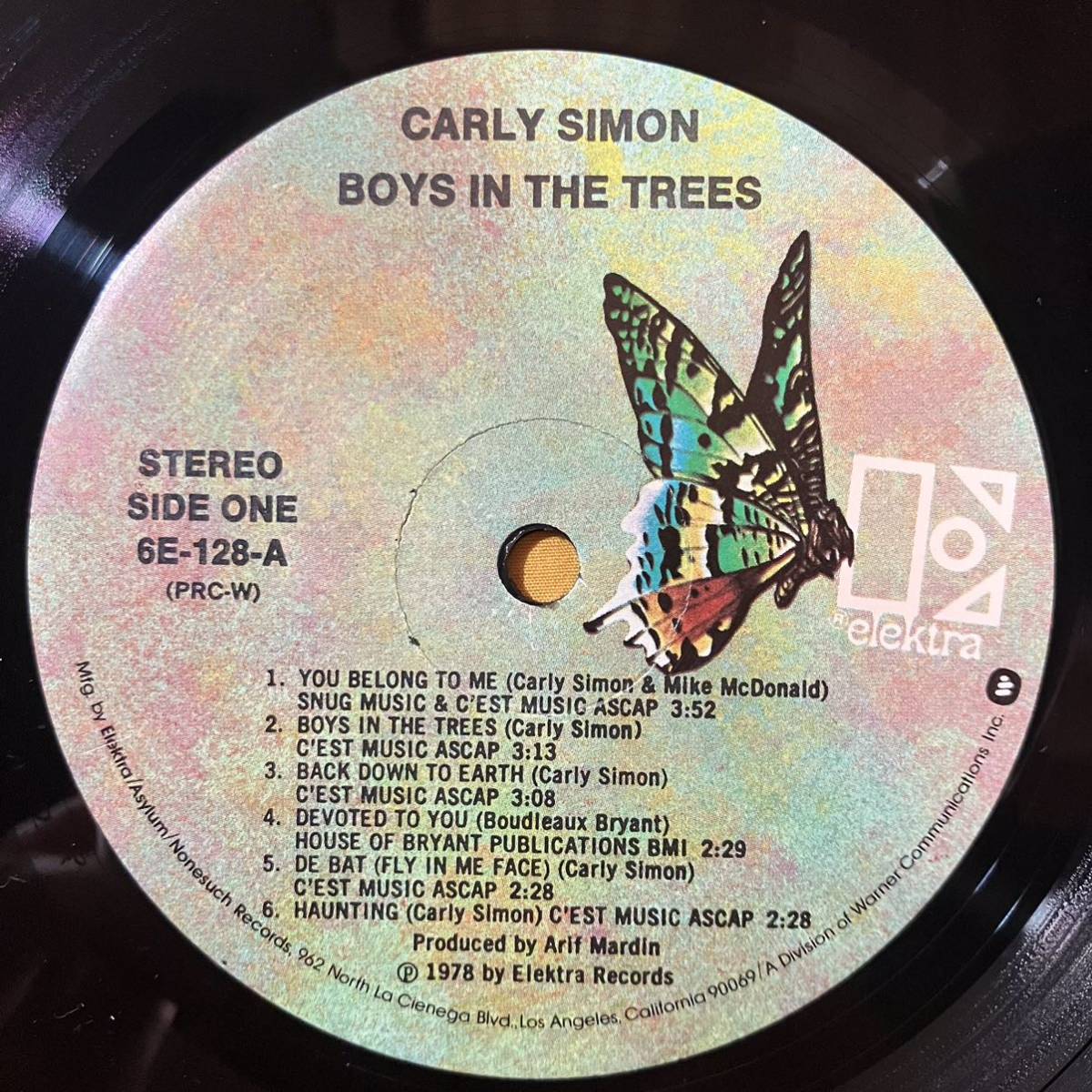 【SALE】10H US盤 見開き オリジナル マト盤 カーリー・サイモン Carly Simon / 男の子のように Boys In The Trees 6E-128 LP レコード_画像2