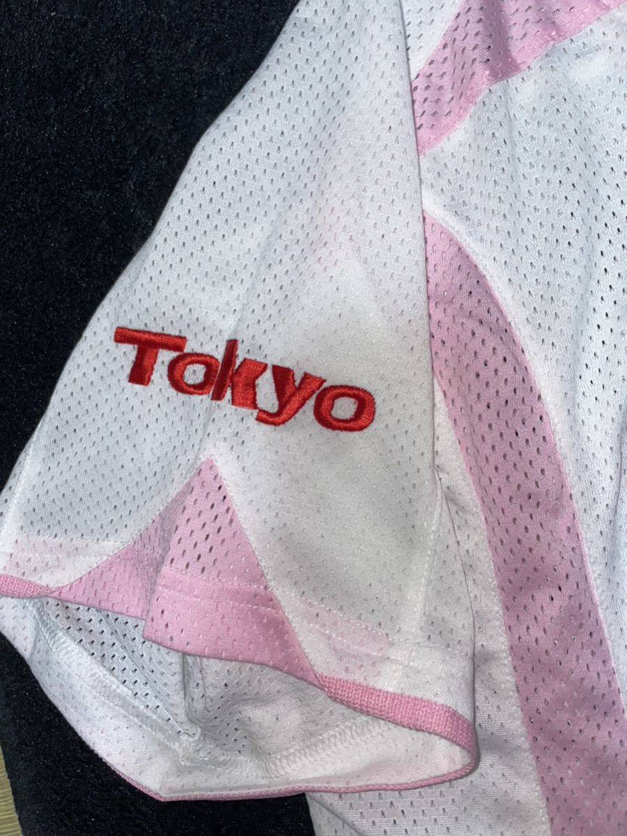 即決 送料無料 東京ヤクルトスワローズ ユニフォーム ミズノ製 Mサイズ 刺繍 ホワイト ピンク 白