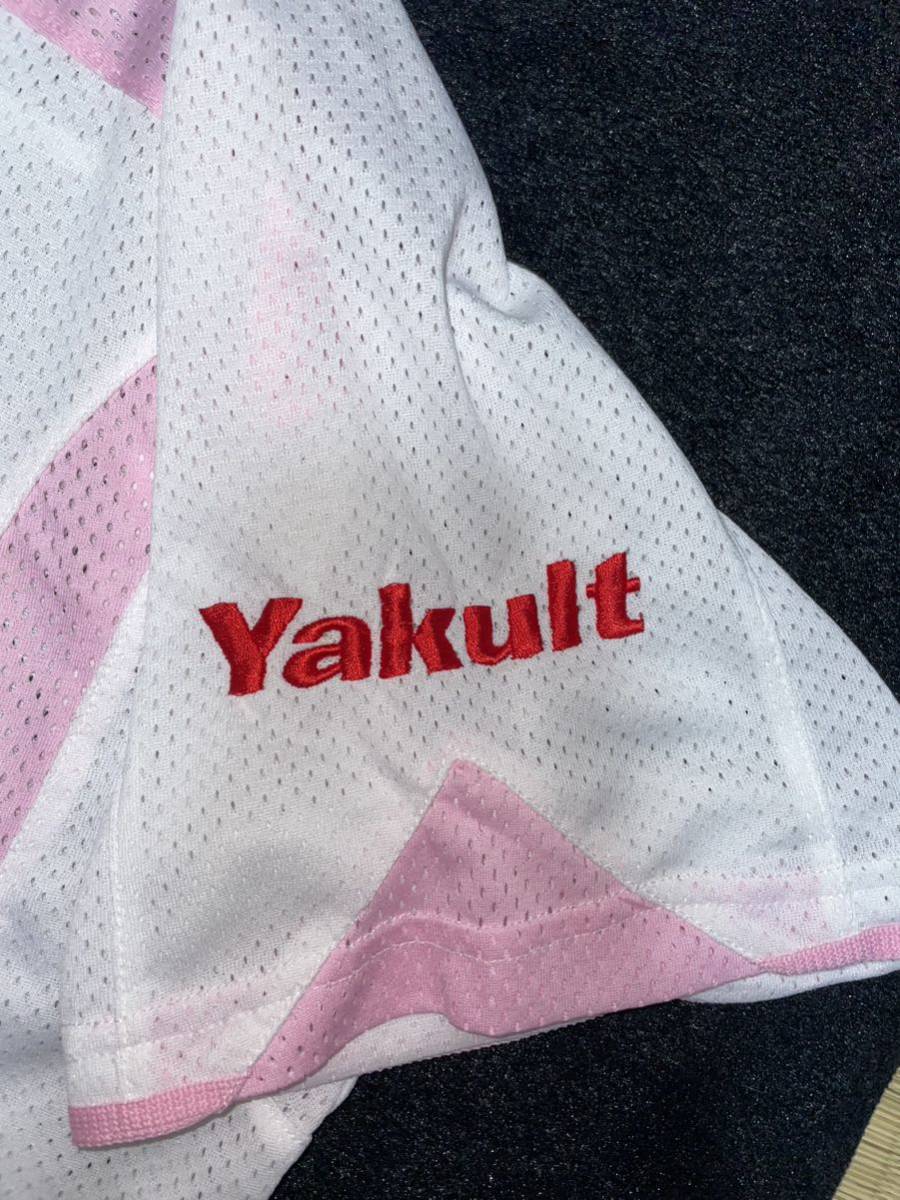即決 送料無料 東京ヤクルトスワローズ ユニフォーム ミズノ製 Mサイズ 刺繍 ホワイト ピンク 白