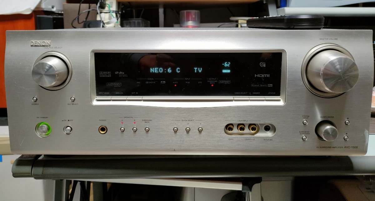 柔らかい 断捨離品】DENON AVアンプAVC-1508+リモコン付き デノン