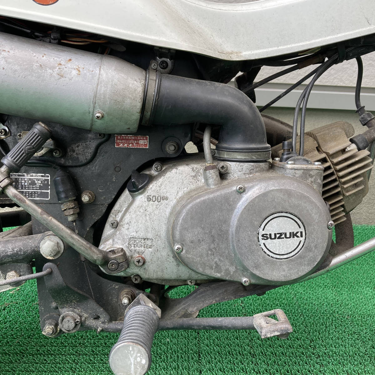 「引取限定 不動車 SUZUKI スズキ VanVan バンバン 50cc RV50-3 空冷 2スト 1970年代 クラッチ マニュアル 4速」の画像3