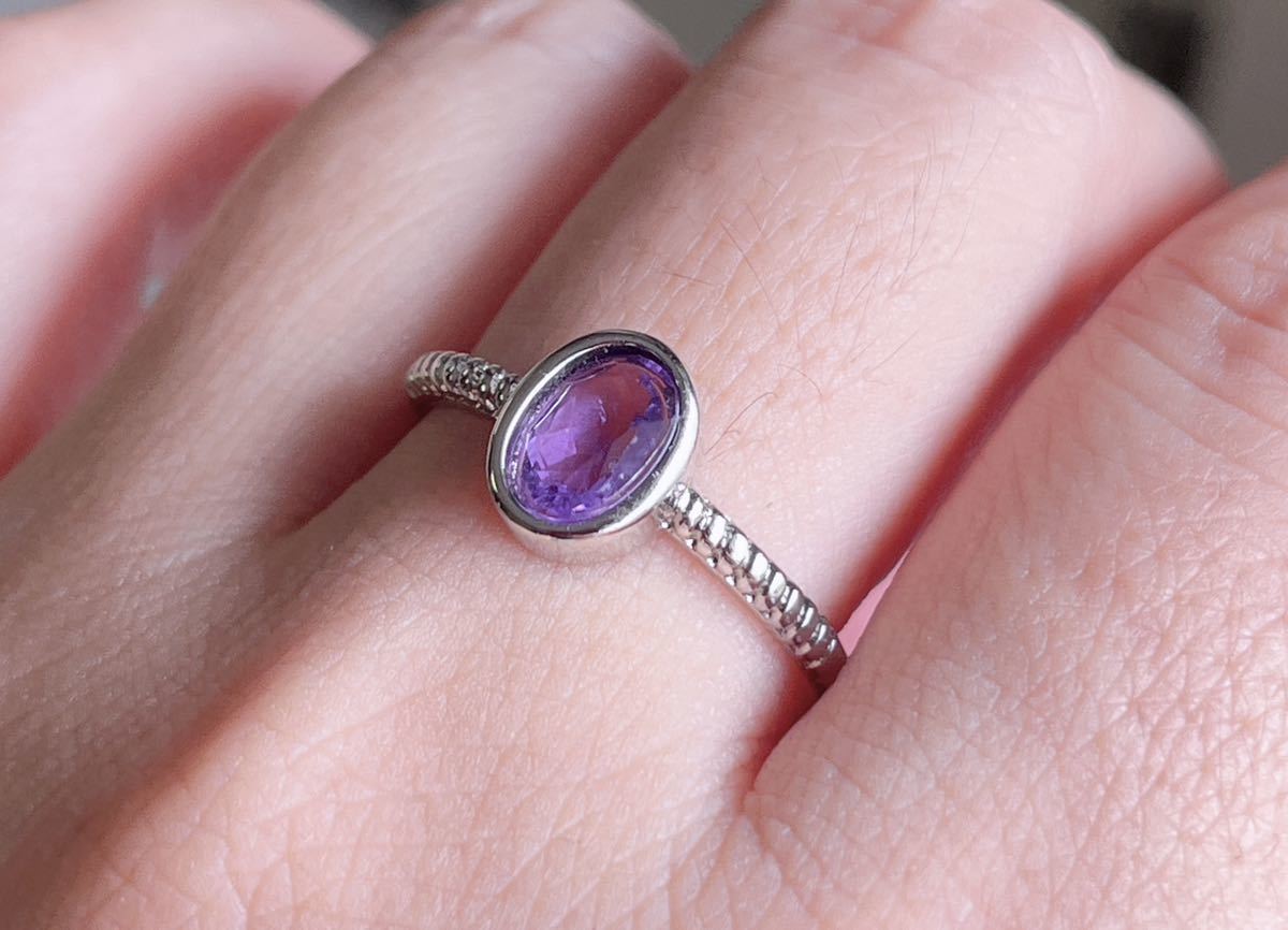 天然石 アメジスト（紫水晶）のリング(指輪)（番号A3041）_画像4