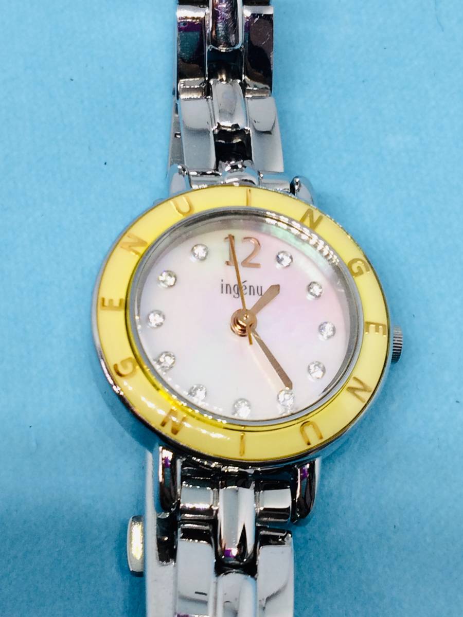 (Z19)シェル文字盤(*'▽')セイコーアルバ・アンジェーヌ（電池交換済）シルバーレディス腕時計USED（送料全国一律185円）素敵な時計です。_セイコーアルバ・アンジェーヌ・レディス
