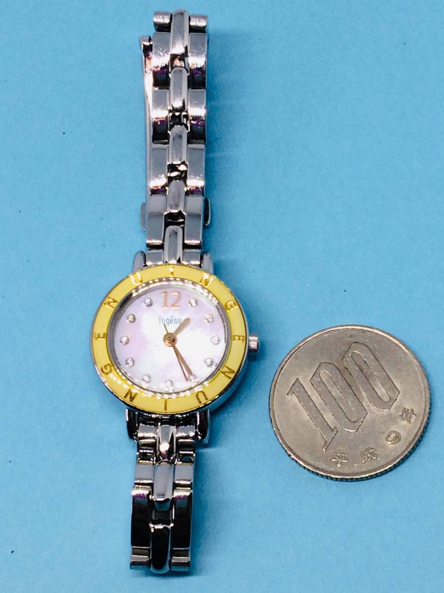(Z19)シェル文字盤(*'▽')セイコーアルバ・アンジェーヌ（電池交換済）シルバーレディス腕時計USED（送料全国一律185円）素敵な時計です。_アンジェーヌでお洒落を楽しんで下さい。