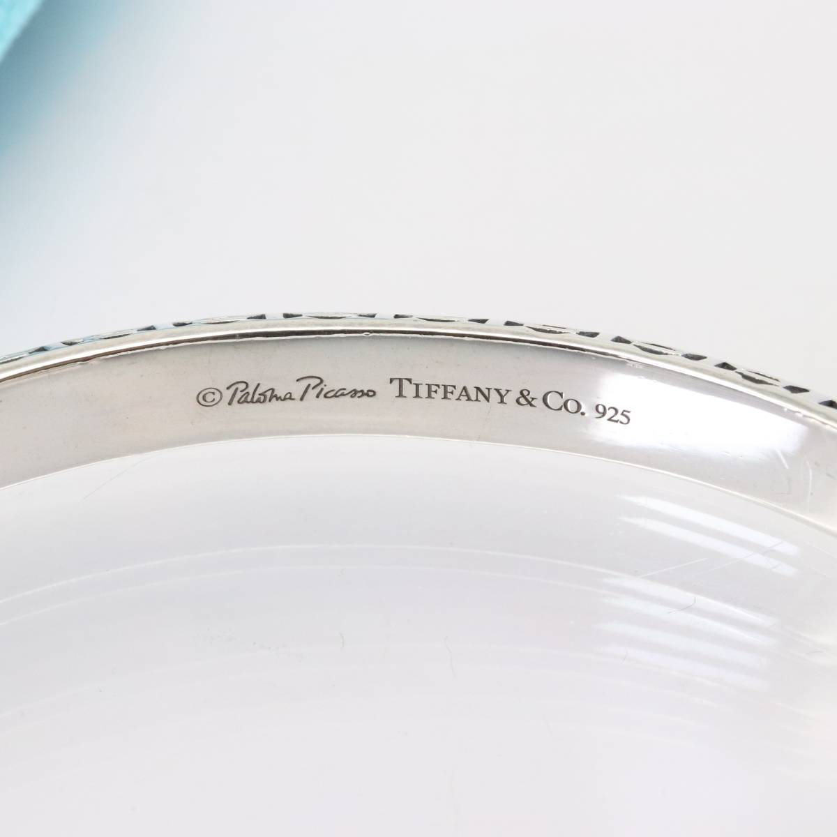美品 ヴィンテージ カフ ティファニー ゼリージュ スタンプ カフ バングル ブレスレット メンズ Tiffany & Co.の画像5
