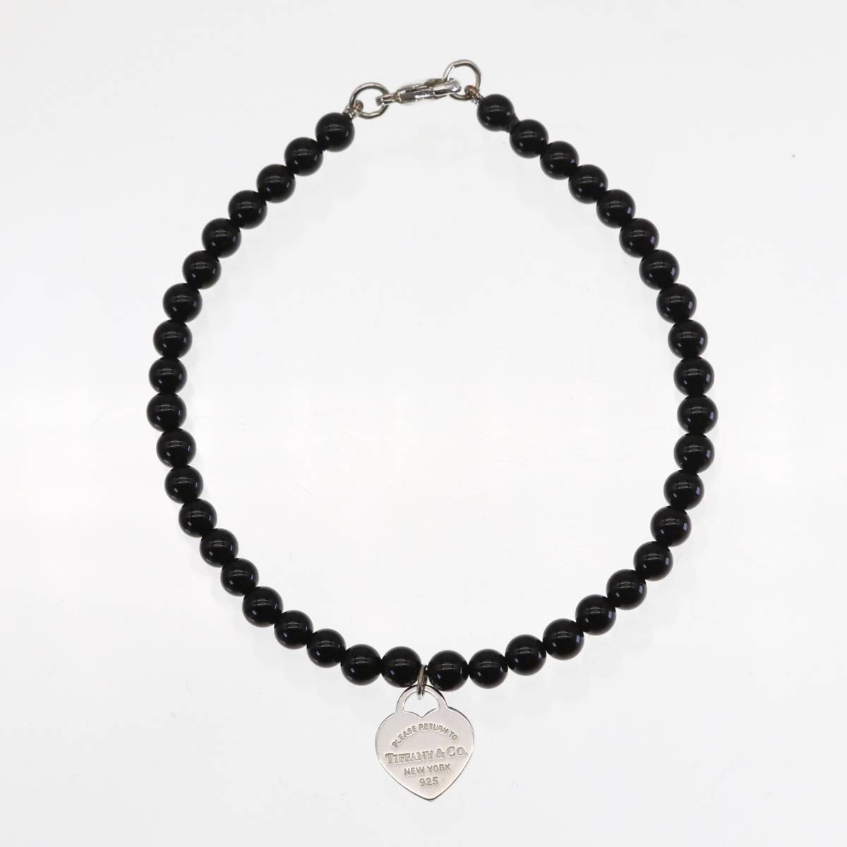  Tiffany onyx silver 925 black Stone bracele return tu Heart Tiffany & Co.