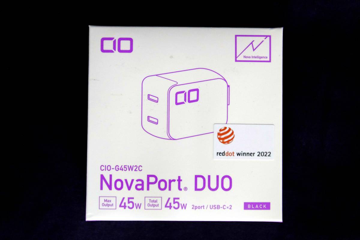 【新品・未開封品】CIO NovaPort DUO GaN充電器 CIO-G45W2C 45W ACアダプター USB type-c 2ポート PD対応 急速充電 タイプC ブラック_画像1