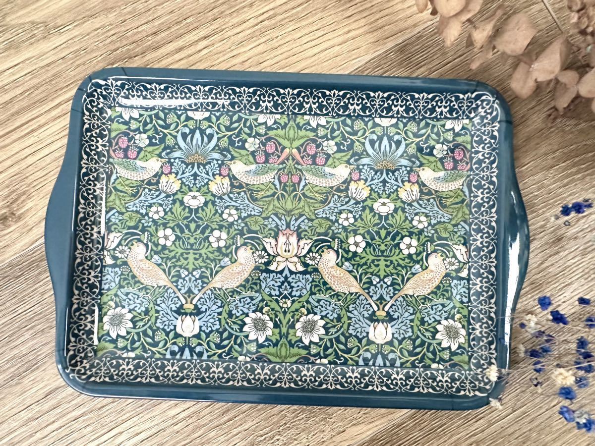 新品 ウィリアムモリス いちご泥棒 ミニトレー メガネケース セット Strawberry Thief William Morris_画像3