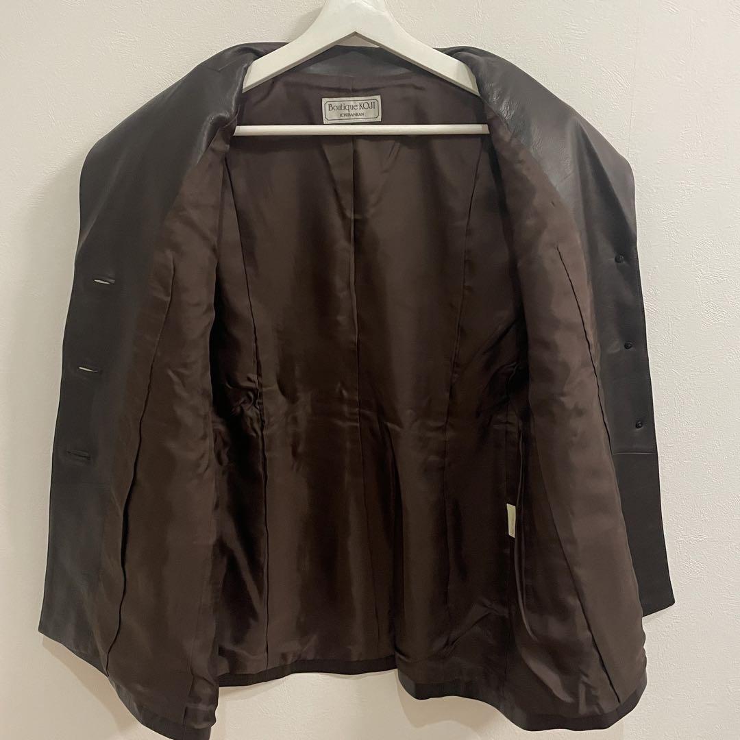 Boutique KOJI 羊革 リアルレザー ジャケット 茶色 美品