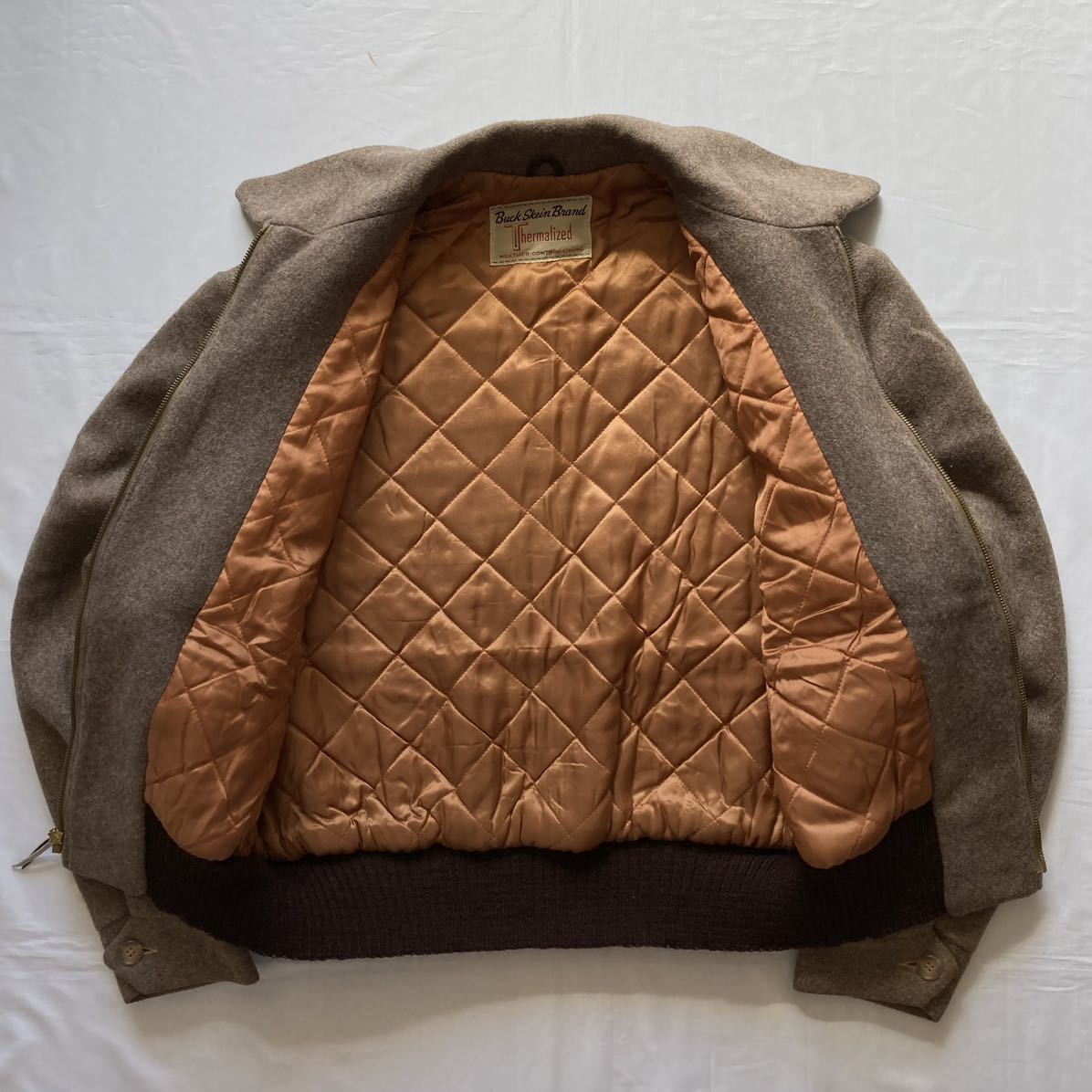 デッドストック！ DEADSTOCK 50's Buck Skein brand フルジップアップ ウールジャケット ビンテージ オリジナル アメリカ製 Lサイズ_画像4