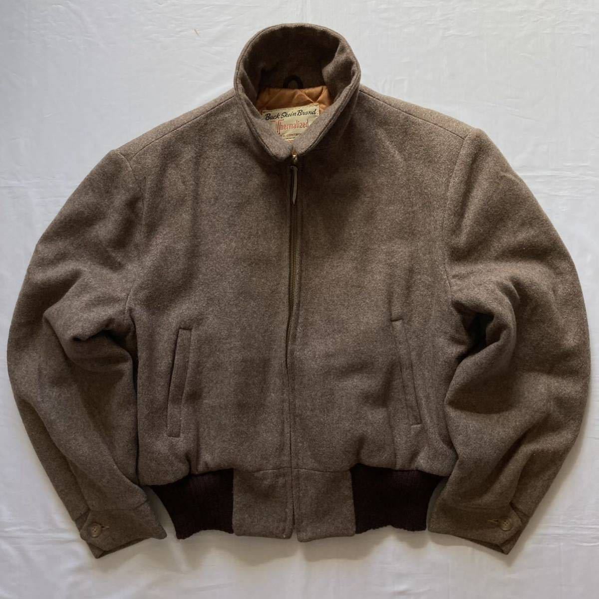 デッドストック！ DEADSTOCK 50's Buck Skein brand フルジップアップ ウールジャケット ビンテージ オリジナル アメリカ製 Lサイズ_画像5