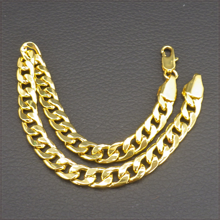 [BRACELET] 18K Gold Plated Curb Chain 6.3mm オーバル 喜平 チェーン ゴールド ブレスレット 215mm (12g) 【送料無料】_画像2