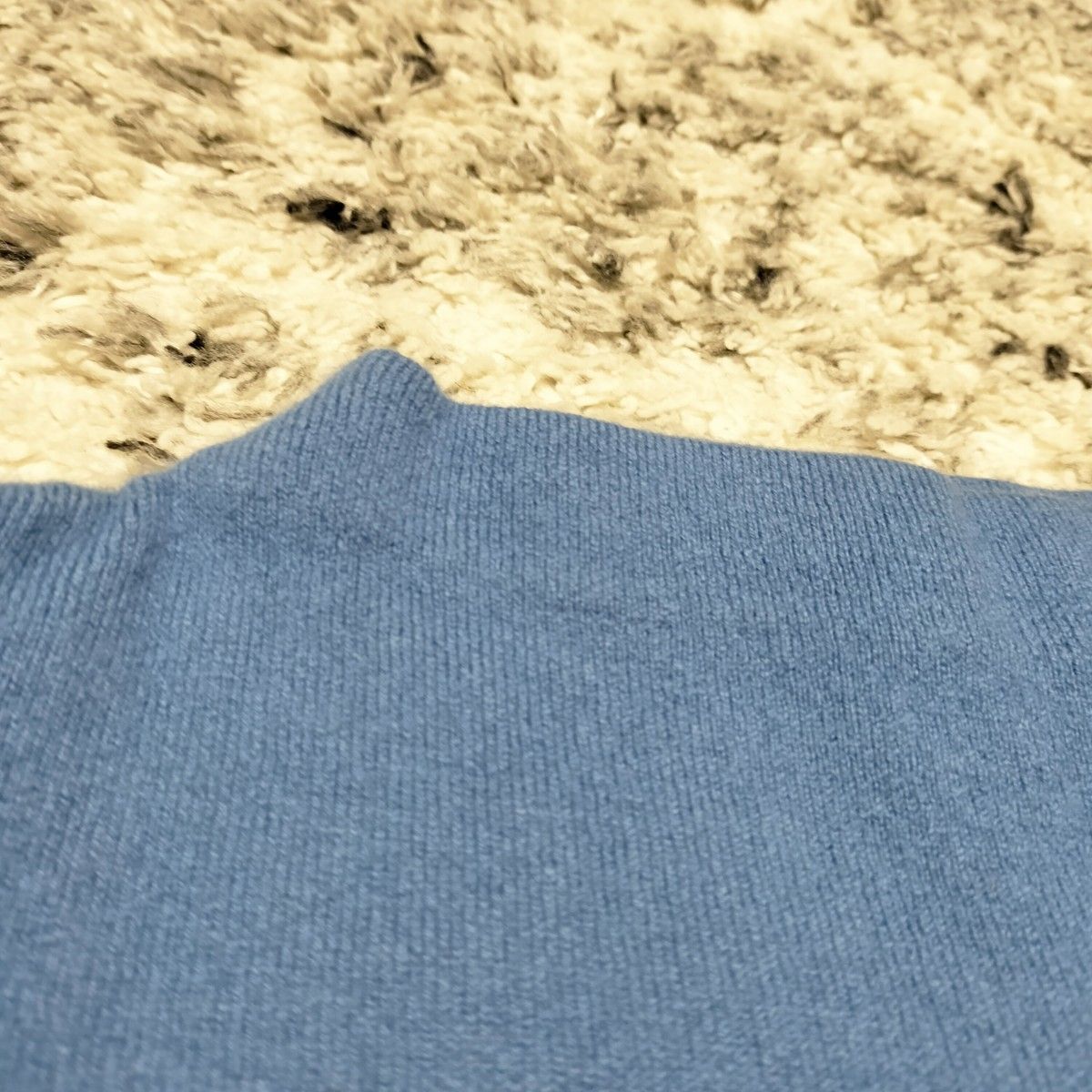 美品【バンヤードストーム】 くすみブルーゆったりハイネックニット