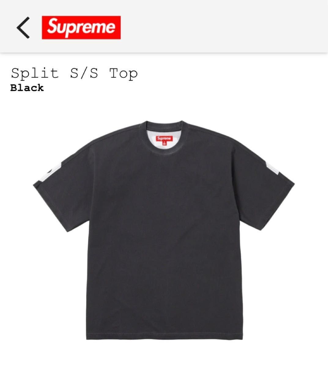 23FW Supreme Split S/S Top Black L シュプリーム