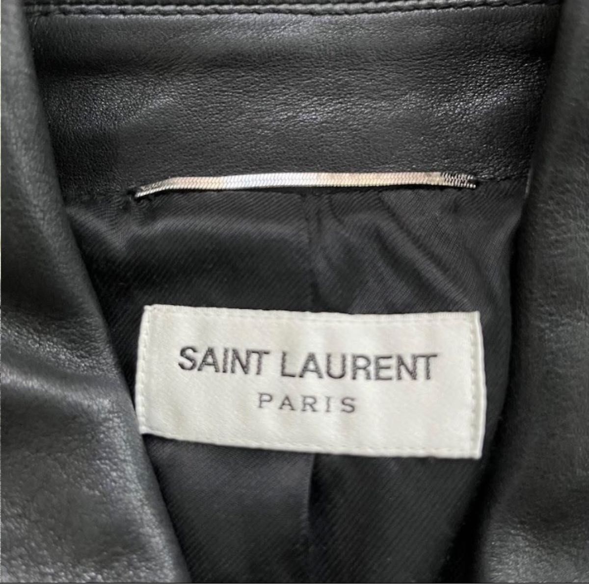 SAINT LAURENT PARIS サンローランパリ 18SS スタッズ　シングルリブ　レザージャケット ブルゾン　ジップ　