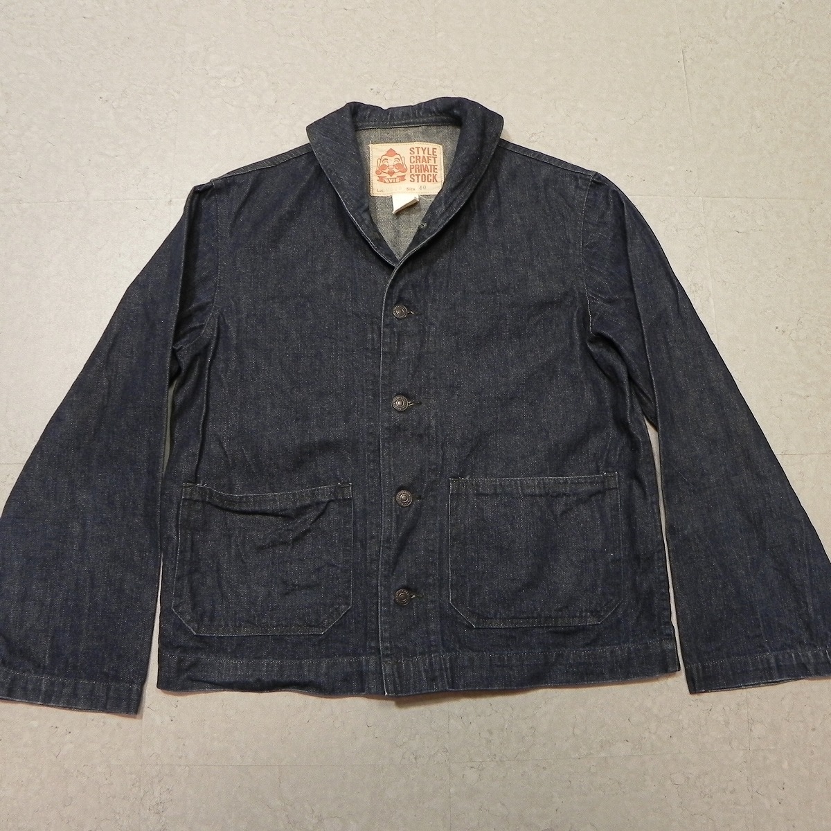 【希少 レア 初期】日本製 EVISU 2520【USN タイプ デニムジャケット 40】エビス エヴィス ジージャン ショールカラー ヘチマ襟 古着 ★h_画像1