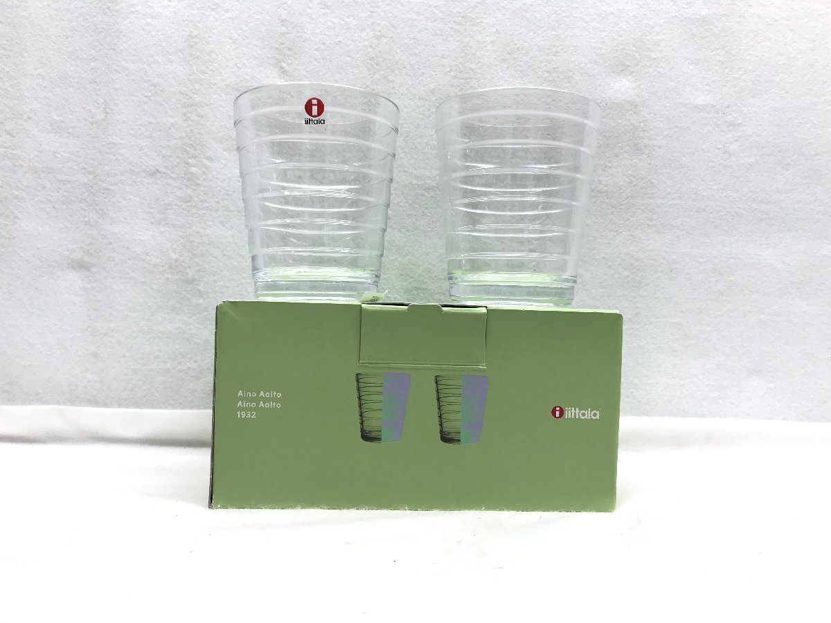 【未使用品】Iittala イッタラ Aino Aalto アイノ・アアルト ペアタンブラー グラス コップ クリア_画像1