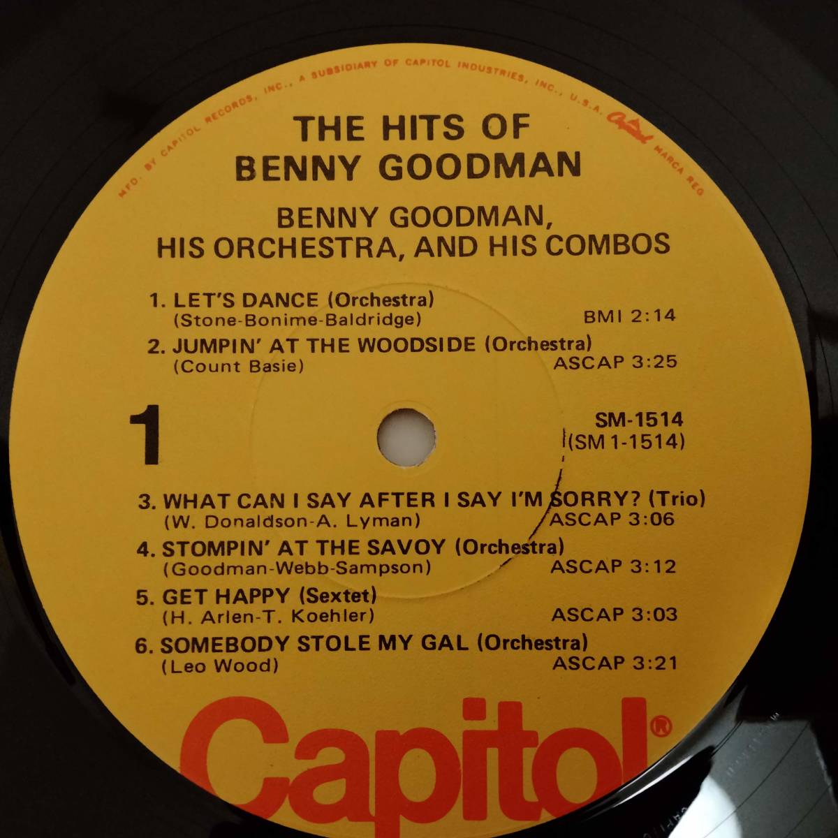 予|LP US盤 ベニー・グッドマン[Benny Goodman]｜The Hits Of Benny Goodman ［SM-1514］_画像3