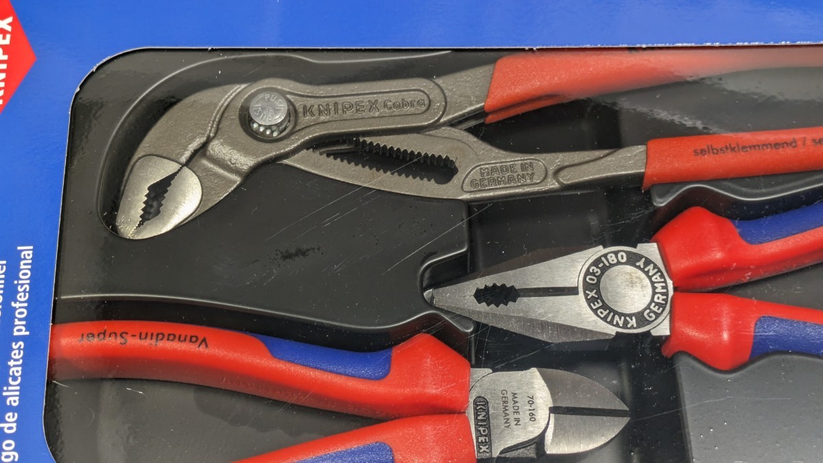 クニペックス【KNIPEX】002009V01 プライヤー3本セット（コブラ、ペンチ、ニッパー） 新品未使用★在庫ありの画像2