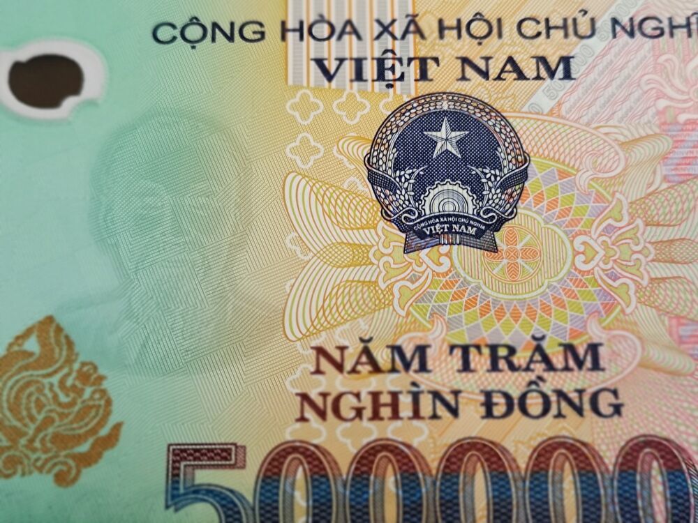 ベトナムドン/50万紙幣100枚/5000万VND