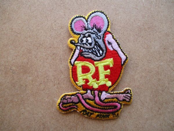 RAT FINKラットフィンク ワッペン/Hot rodホットロッドPATCHエド ロスMOONEYESねずみLowbrowモンスターEd Big Daddy Rothアップリケ S56_画像1