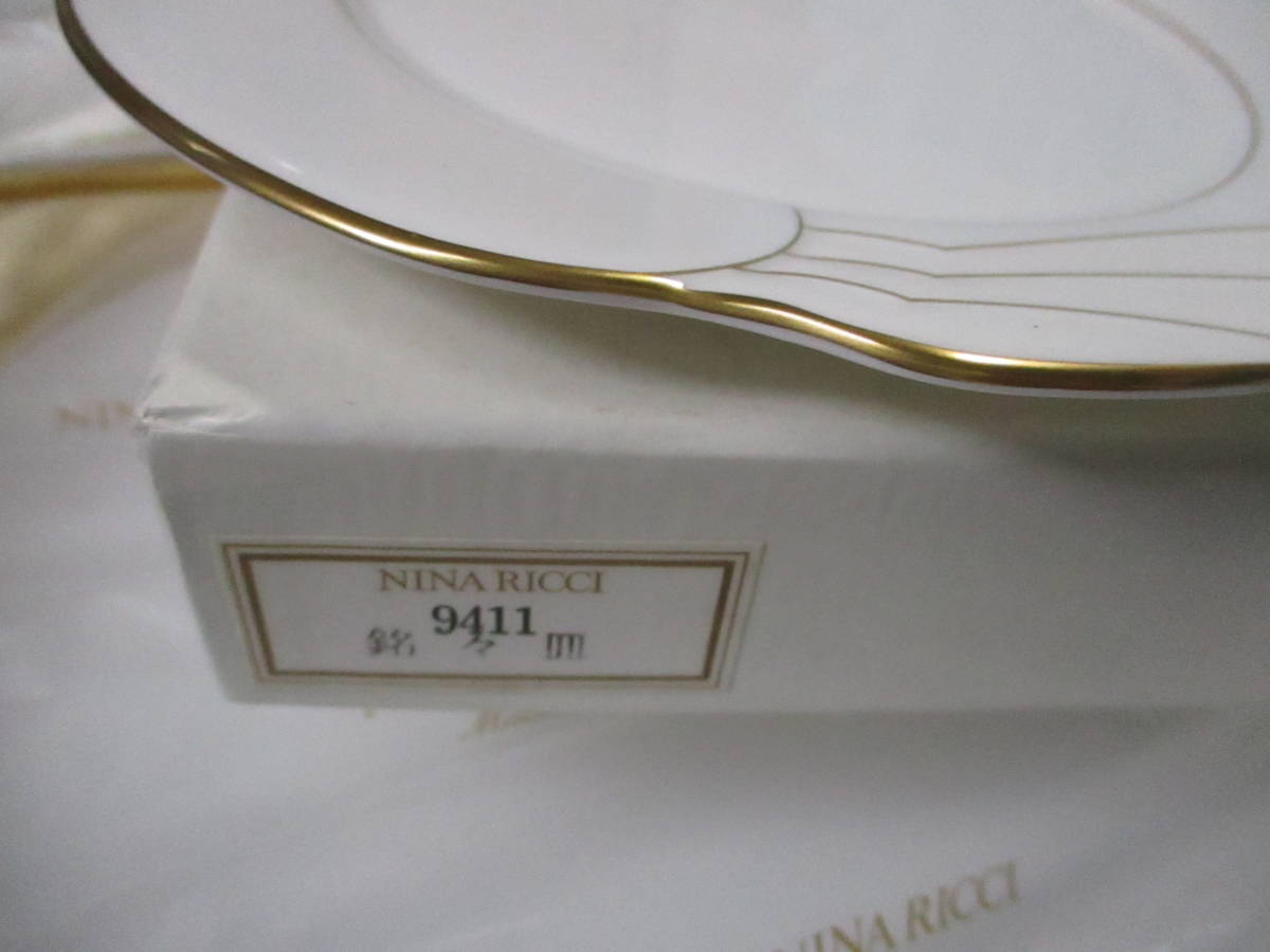  unused storage *NINA RICCI/ Nina Ricci gold paint oval plate plate 1 sheets *.. plate 5 sheets / cake desert plate *80