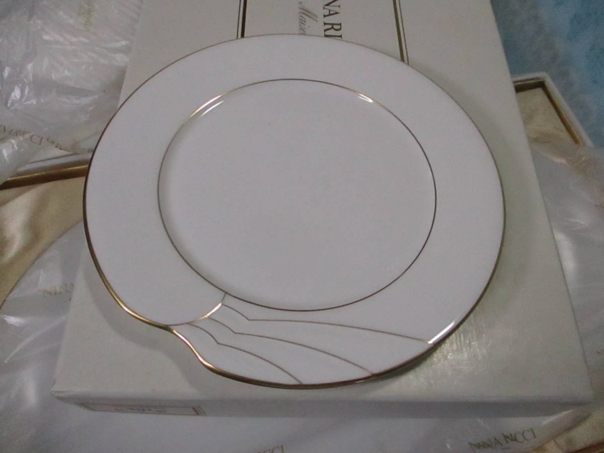  unused storage *NINA RICCI/ Nina Ricci gold paint oval plate plate 1 sheets *.. plate 5 sheets / cake desert plate *80