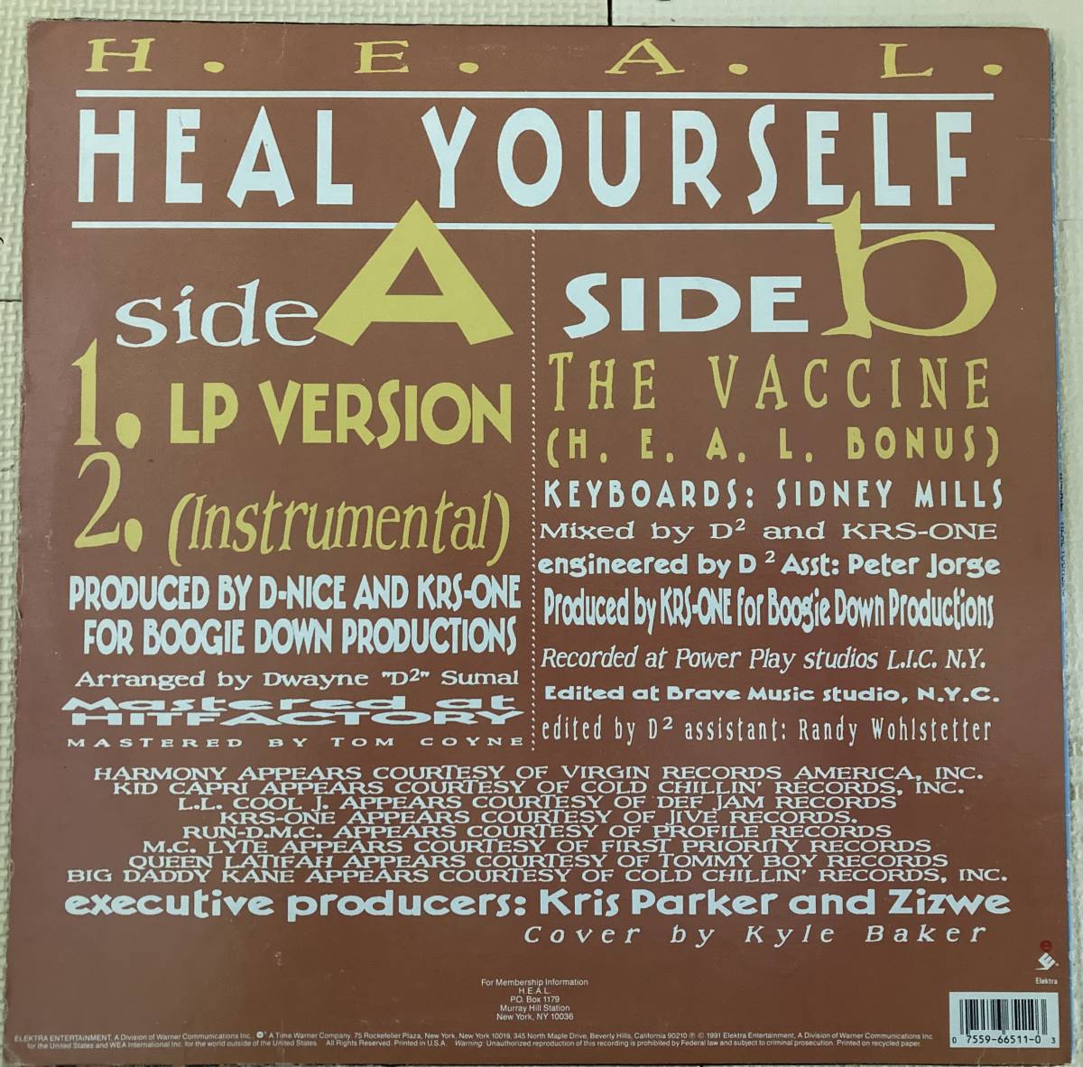 USオリジナル H.E.A.L / HEAL YOURSELF 12inchi krs-one premier pete rock _画像2