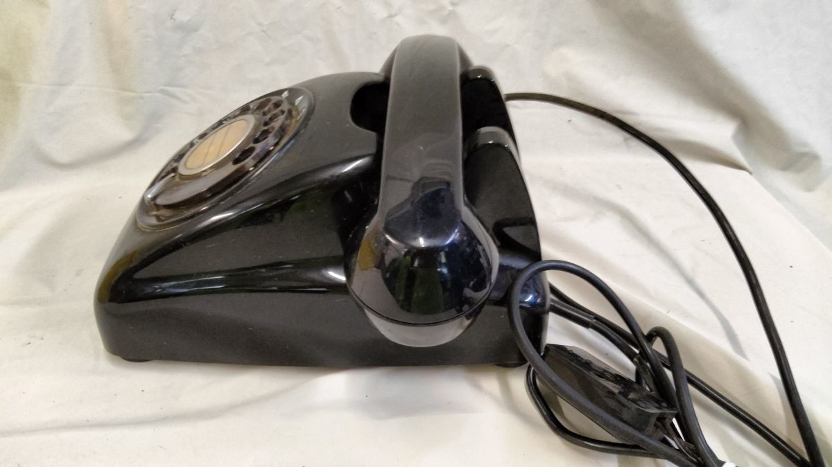 FG615 昭和レトロ 黒電話 600a アンティーク コレクション 未試験 ジャンク ダイヤル式電話の画像5