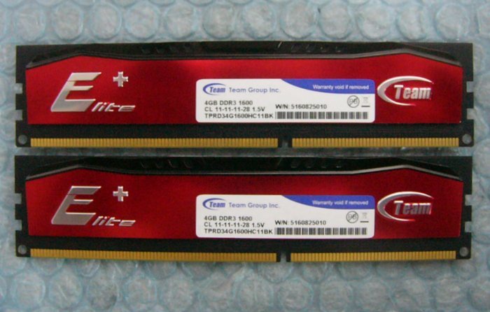 rb13 240pin DDR3 1600 PC3-12800 4GB Team Elite+ 2枚 合計8GB TPRD34G1600HC11BK_画像1