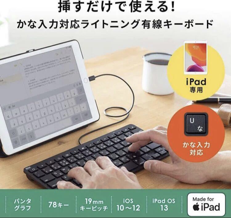 【早い者勝ち】【送料込み】サンワサプライ iPad用キーボード Lightning接続SKB-IP3BK ☆☆_画像7
