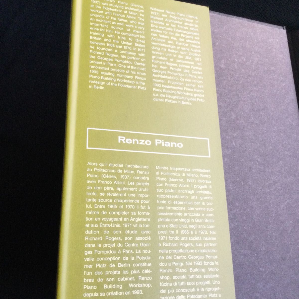 レンゾピアノ　建築　洋書　teNeues Renzo Piano 英語　作品集　建築家　イタリア語　ドイツ語　フランス語