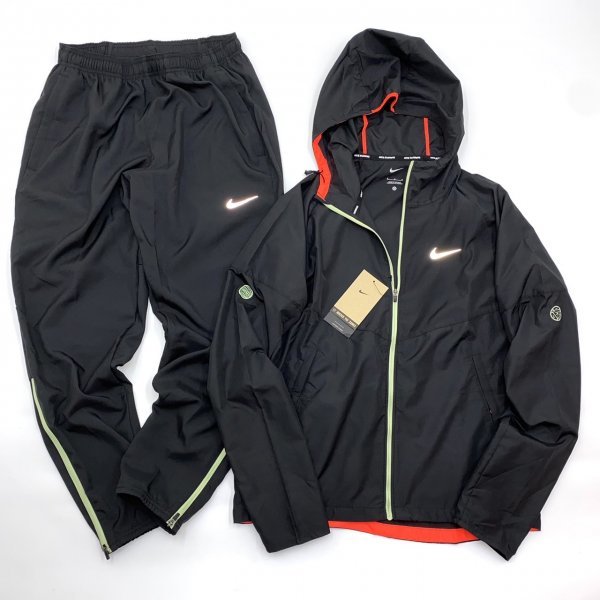 NIKE ナイキ Dri-fit ランニング ウインドブレーカー マイラー ジャケット & ウーブンパンツ セット 上下 DZ4635 DZ4662 -010 黒 L_画像1