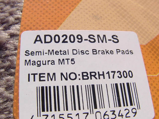 ASHIMA AD0209 Semi-Metal Disc Brake Pads Magura MT5対応 新品未使用_画像5