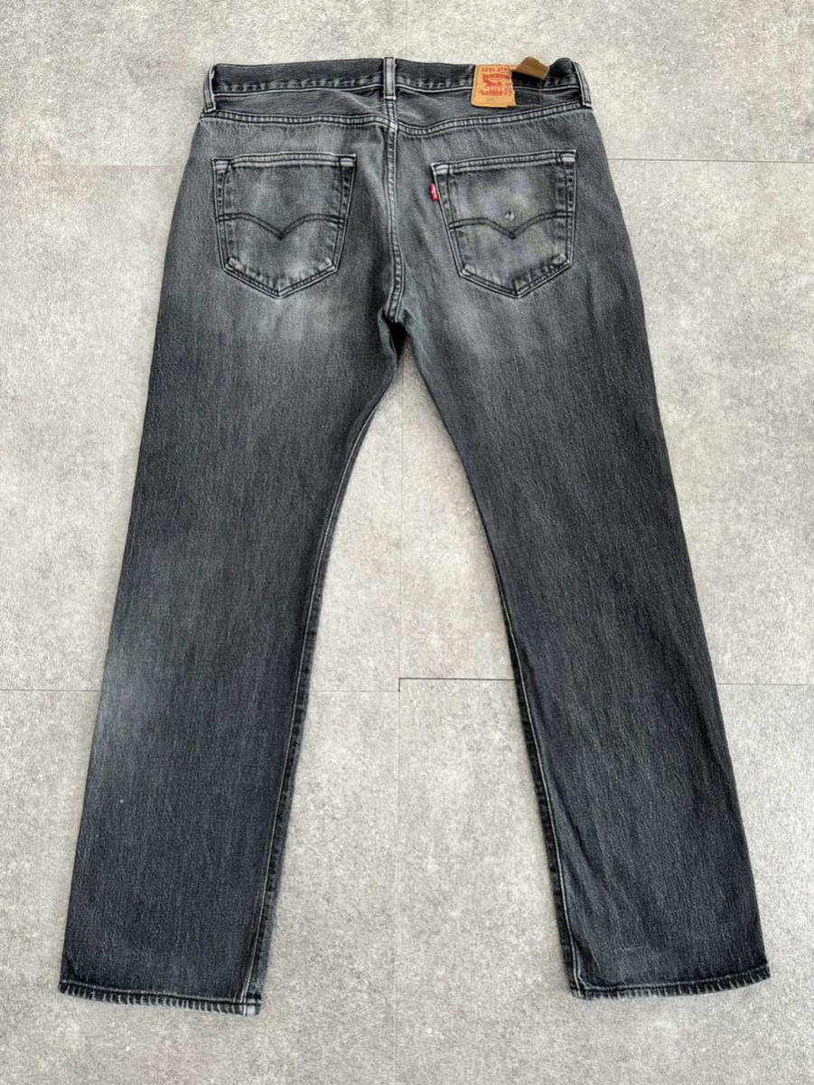 希少 美品 Levi's 00s vintage 501 後染め サルファ ブラック デニム パンツ W36 L32 リーバイス メキシコ製 墨黒 フェード 雰囲気 抜群の画像3