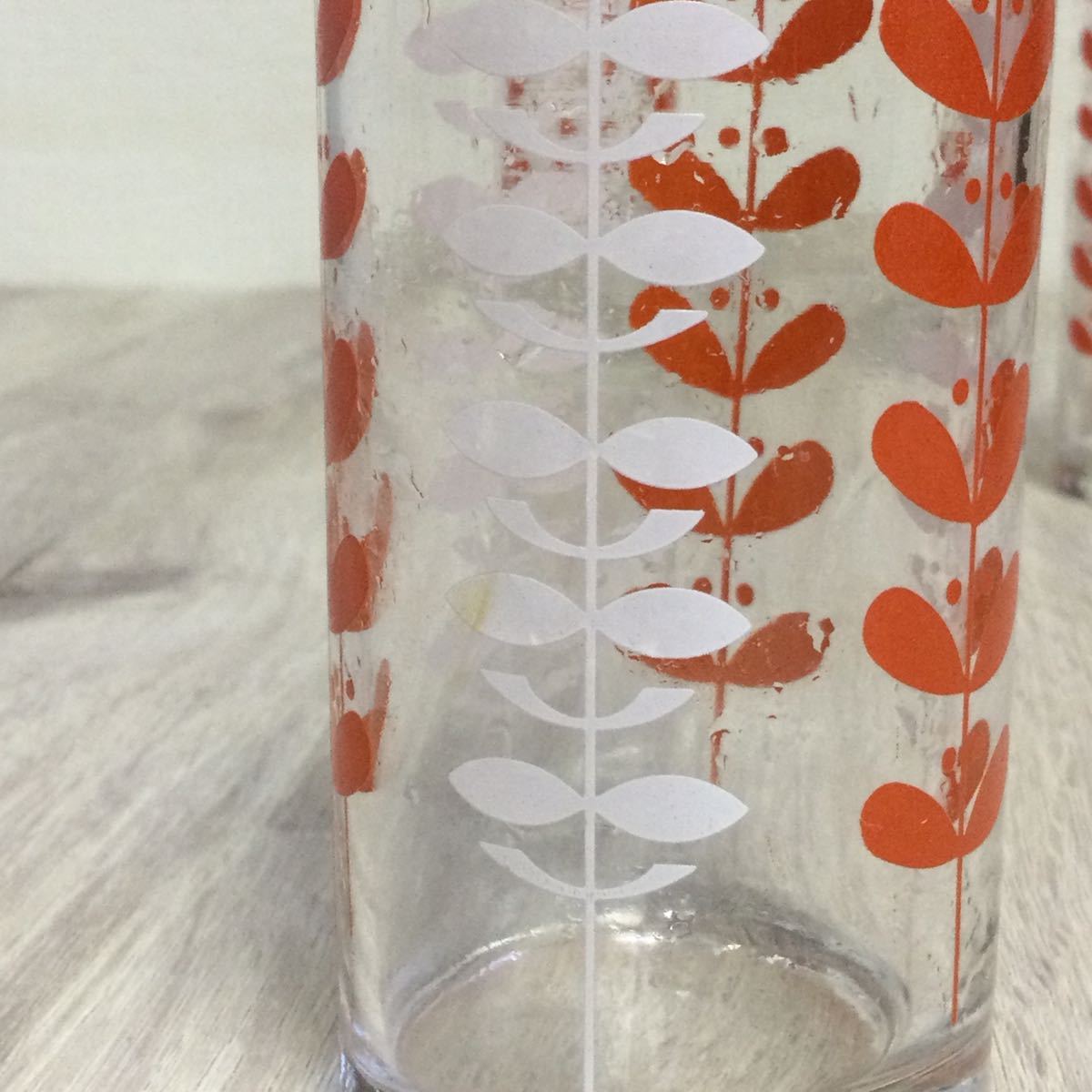 昭和レトロ レトロポップ グラス 4客セット フラワー 花 レトロカラー コップ アデリア ビンテージの画像5