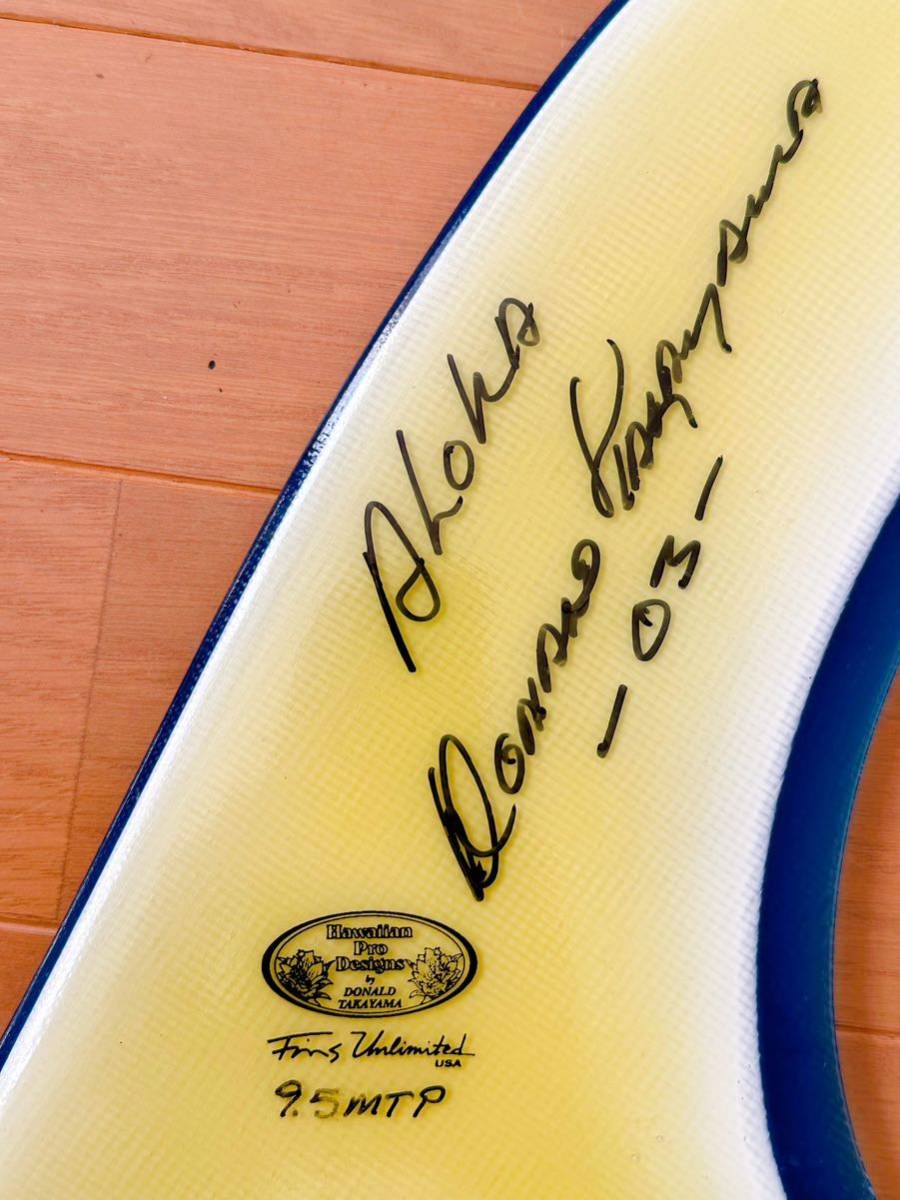 新品未使用品 DONALD TAKAYAMA ドナルドタカヤマ サイン入り HAWAIIAN PRO DESIGNS PIVOT FIN 9.5 ロングボード