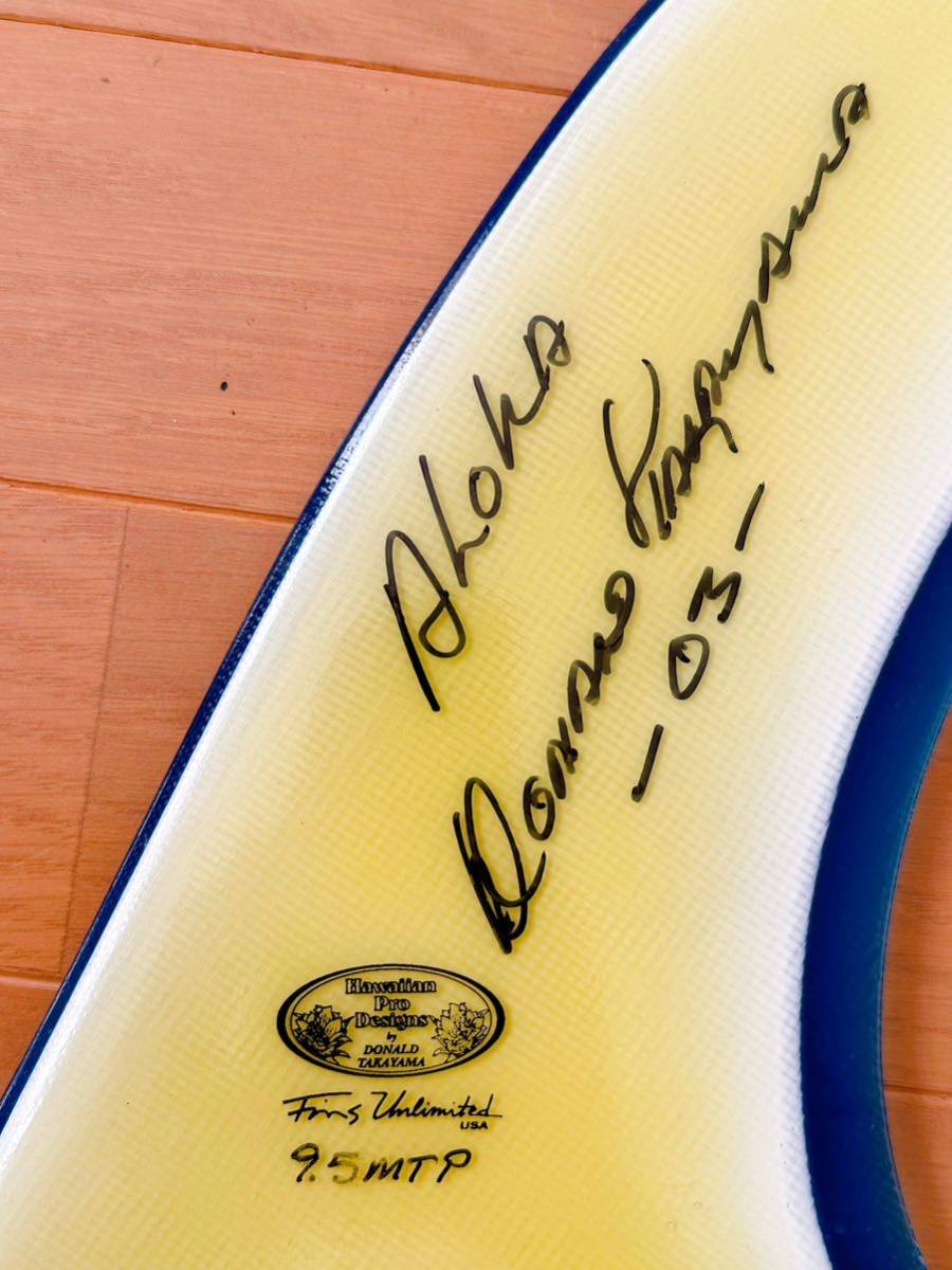 DONALD TAKAYAMA ドナルドタカヤマ　サイン入り HAWAIIAN PRO DESIGNS PIVOT FIN 9.5 ロングボード　新品未使用品_画像3