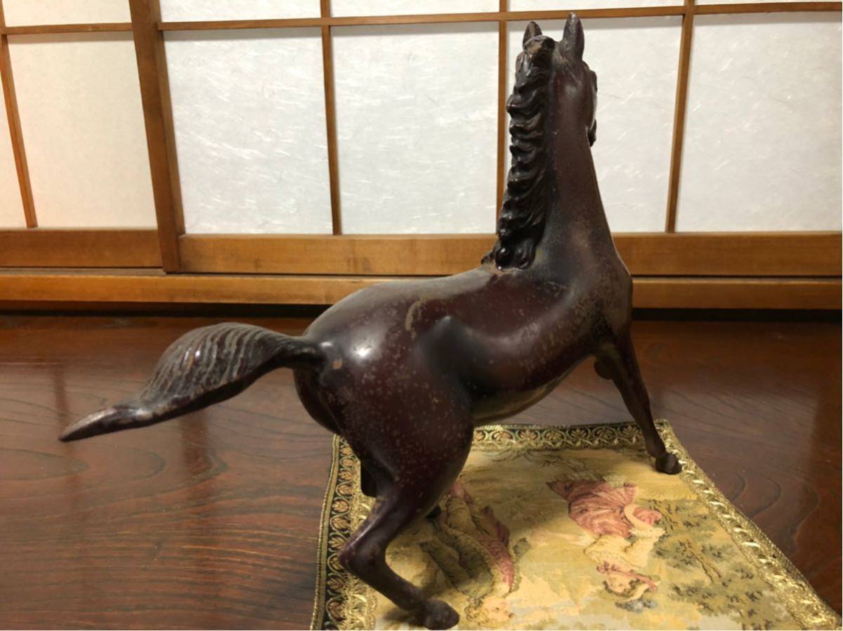 駿馬/春駒 鉄製馬置物 37.8cm 3.6kg Ｊ0322Ｂ_画像4