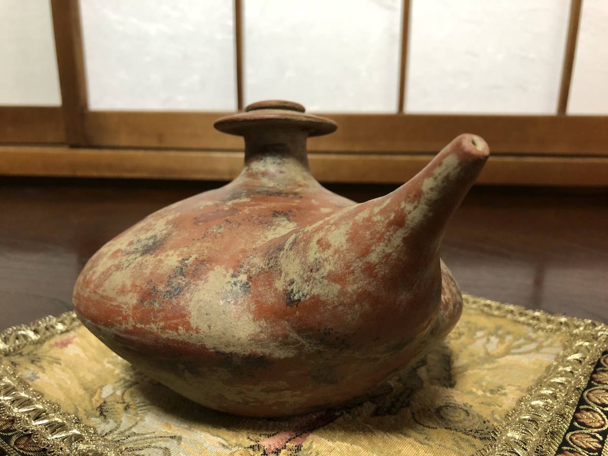 【赤色磨研土器】　乳瓶骨董　伝出土品　コレクター収蔵　　Ｊ0215Ｂ